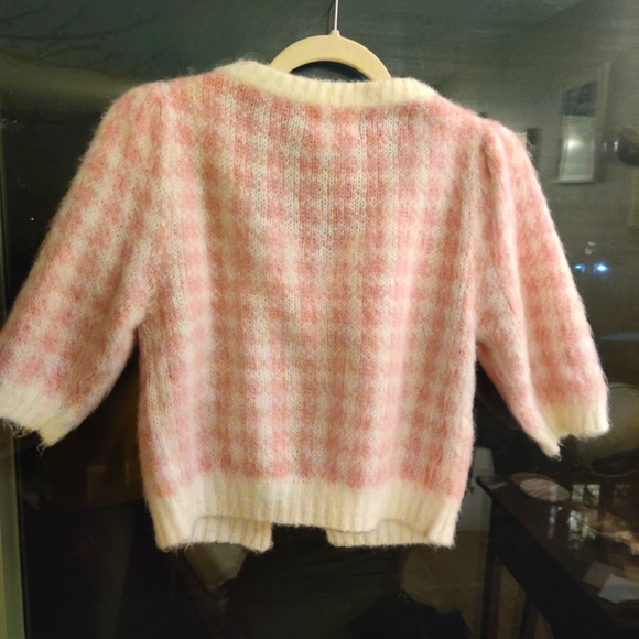 Rouje Ronny pink checkered cardigan (size 34 = XS) NwoT - Picture 3 of 5